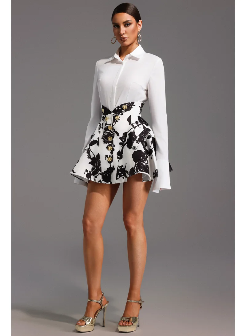 بيلا بارنيت طقم إيثني المصغر من قطعتين بأكمام طويلة وطبعة مميزة